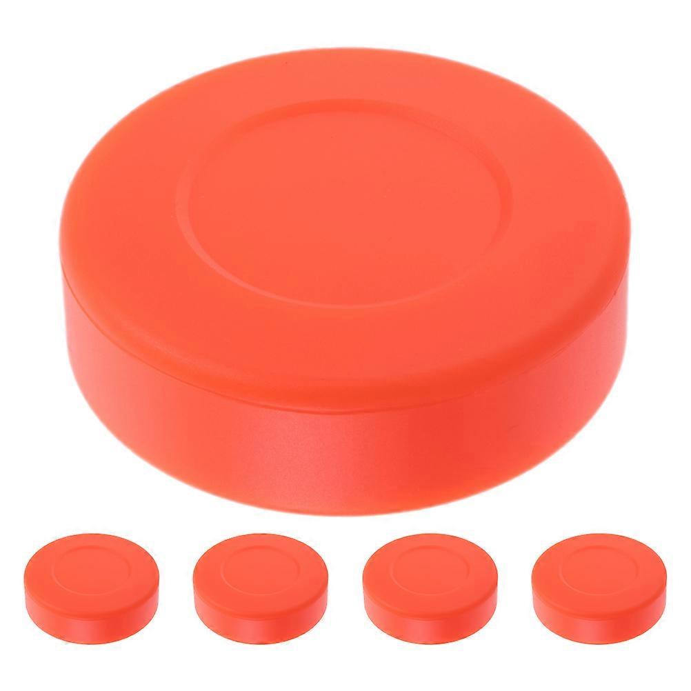Gym Hockey Pucks For Practice Orange 7.20X7.20X2.00CM PVC Skill Enhancement 5Pcs