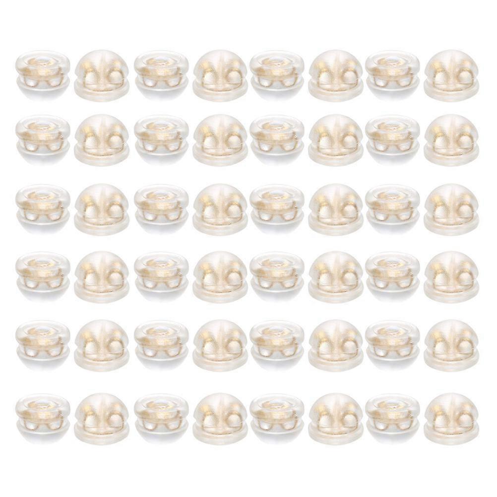 Earstuds Ear Studs Pads for Women 50Pcs Copper Silicone Earring Backs