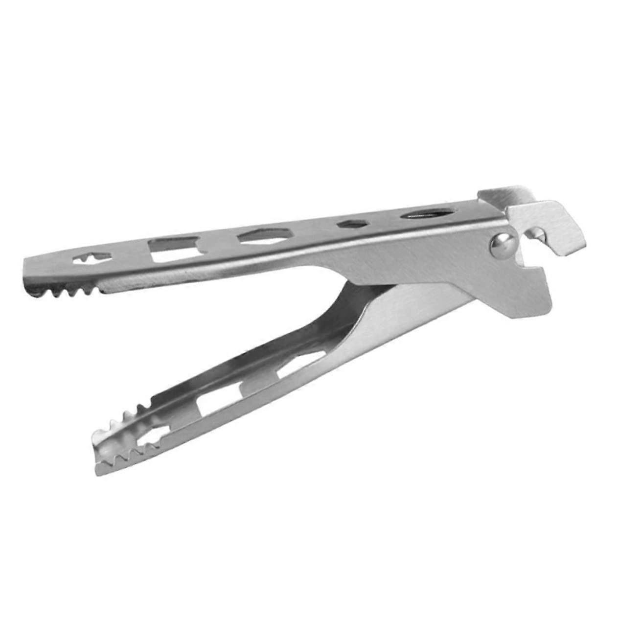 Rotating Stainless Steel Outdoor Grill Tongs - Portable Multi-Function BBQ Tools with Heat-Resistant Design for Camping