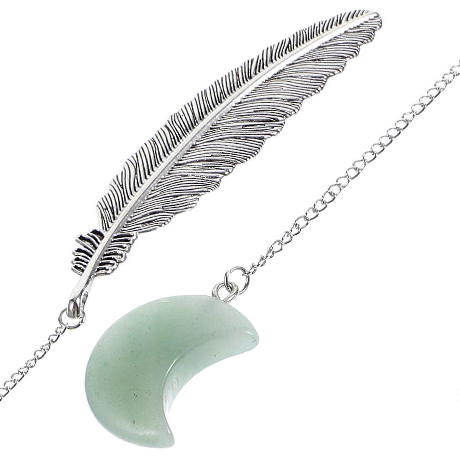 Aesthetic Bookmark with Crystal Pendant Plume Shape Bookmark for Reading Material Assorted Color Page Marker 1Pack