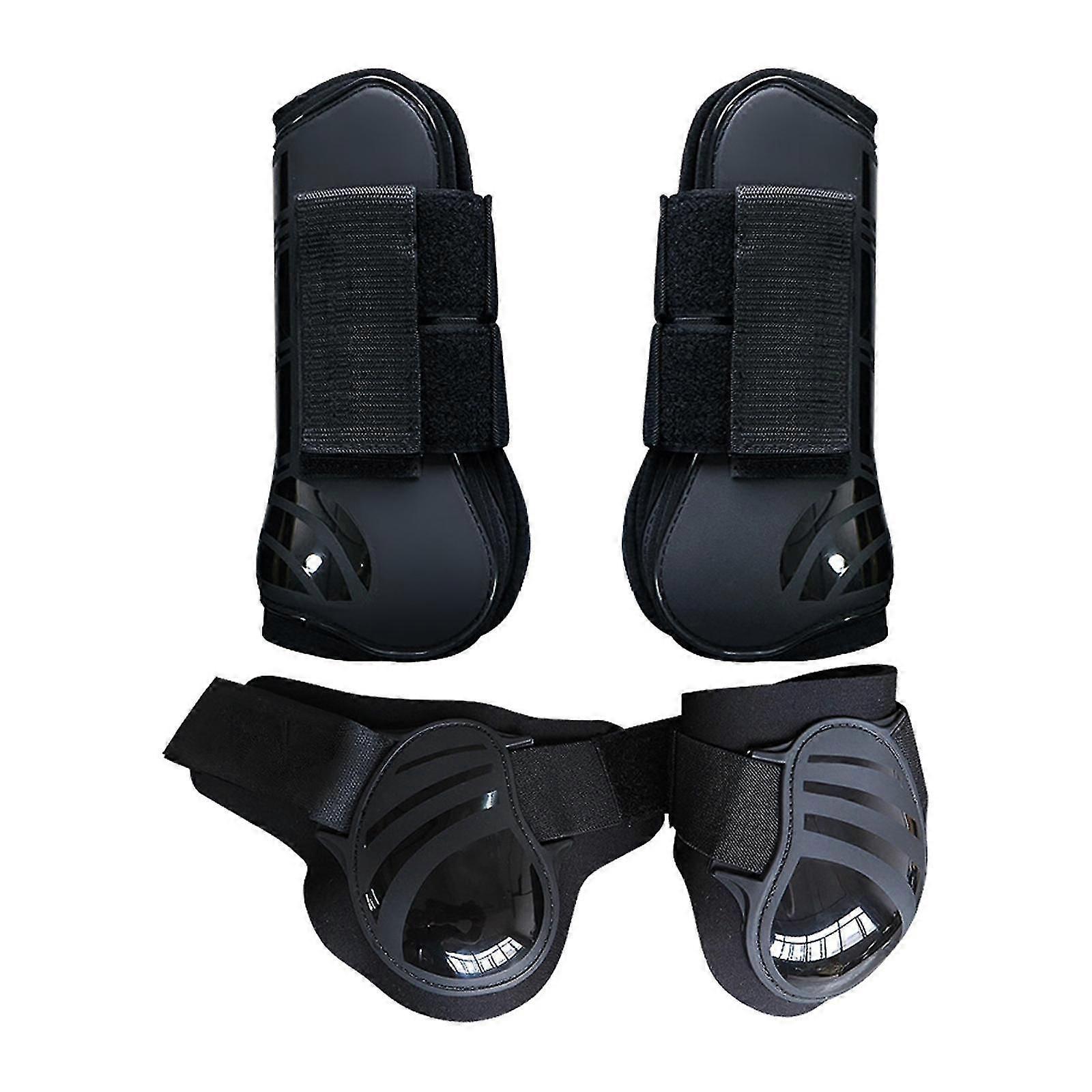 4 Adet At Ön Arka Arka Bacak Botları, At Tendonu Fetlock Siyah XL Koruyun