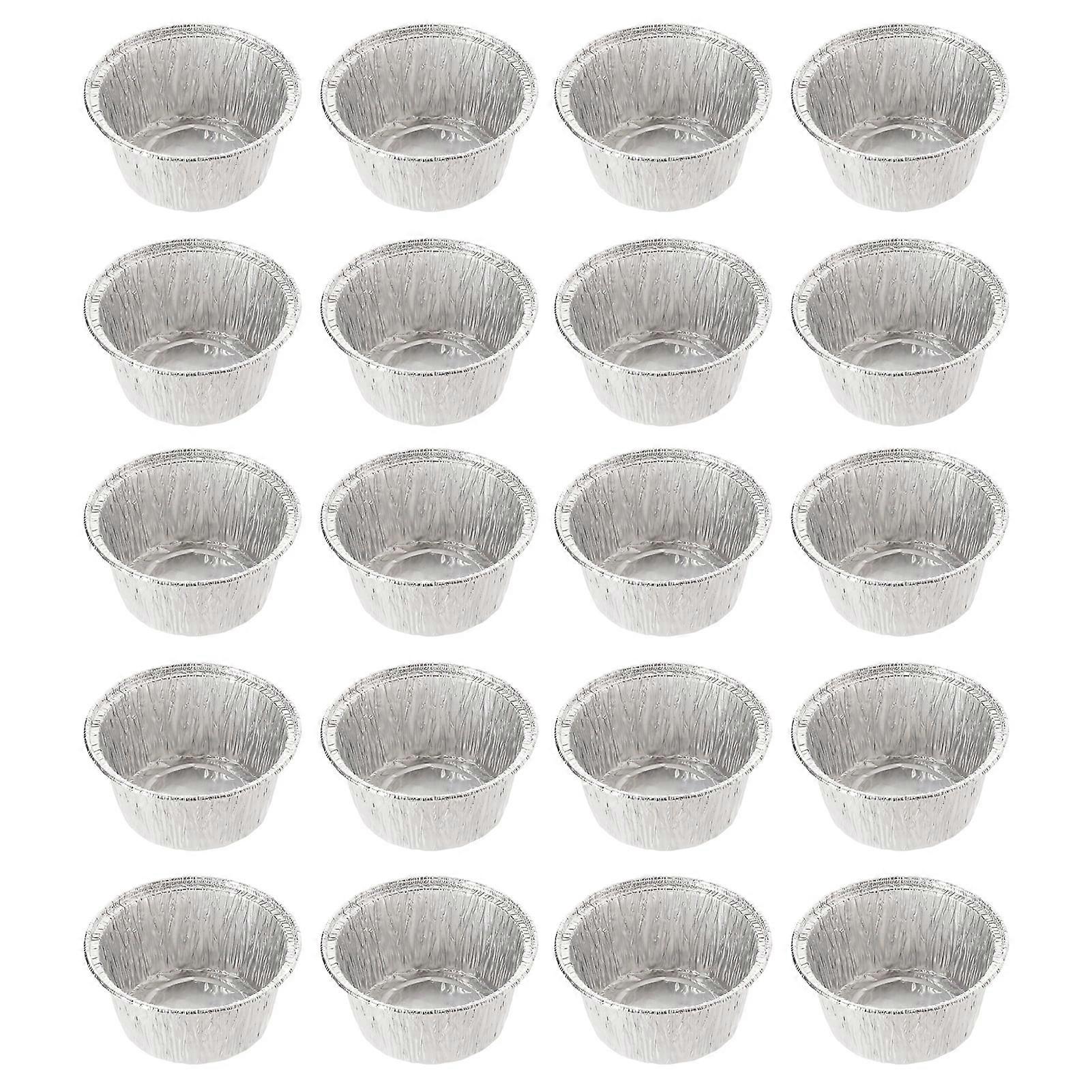 20-Piece Aluminum Foil Cupcake Liners, Heat-Resistant, Non-Stick, and Eco-Friendly (Round)