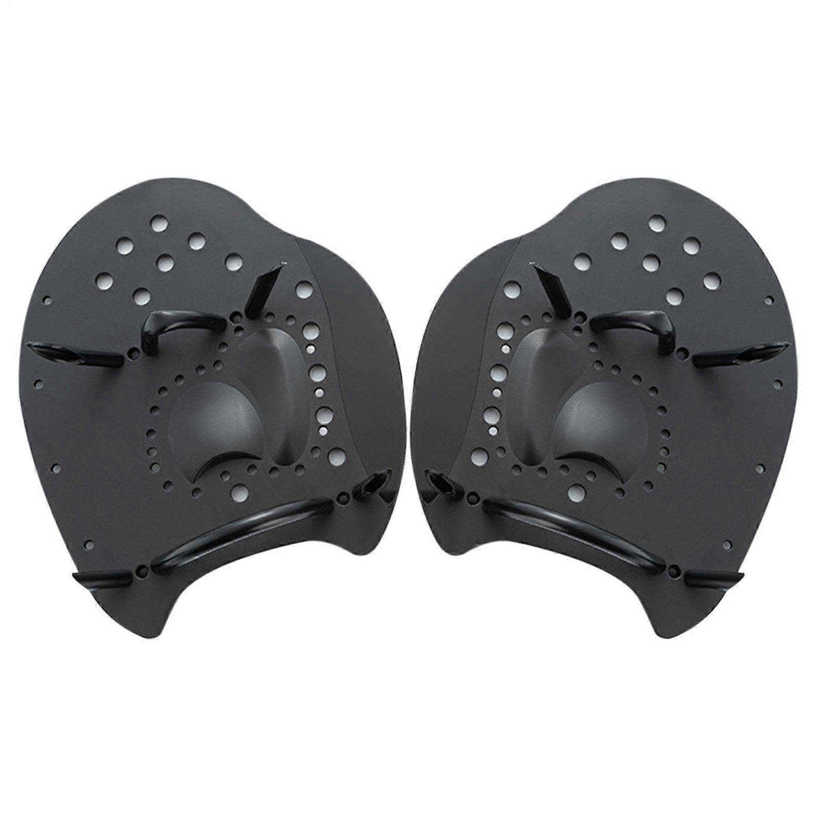 Swim Paddles For Lap Swimming, Professional Hand Paddles, Adjustable Size, Plastic Teardrop Design