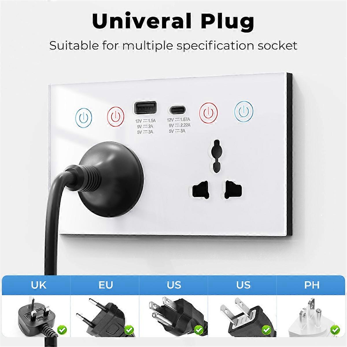 Tuya WiF Smart Socket USB Type-C Wall Outlet 4-in-1 White
