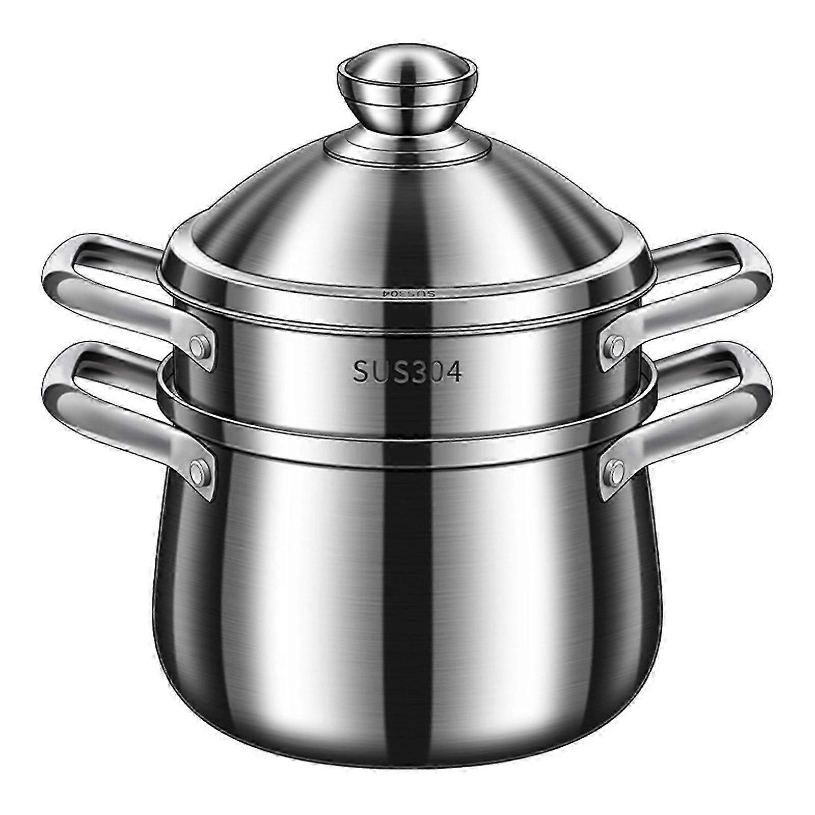 (22Cm Soup Pot With S) Functional Induction Safe Stockpots Nonstick Bottom Stock Pots With Steaming Tray For Cannings And Outdoor Cooking