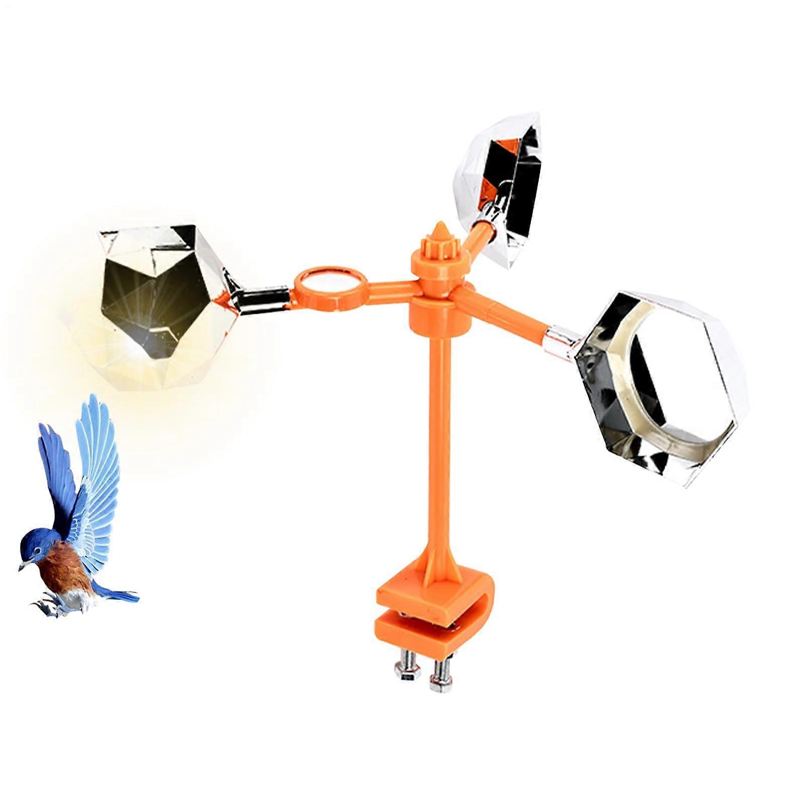 Bird Deterrent Devices – Reflective Windmill Tool with Wind Power, Galvanized Diamond-Coated Base for Effective Bird Control