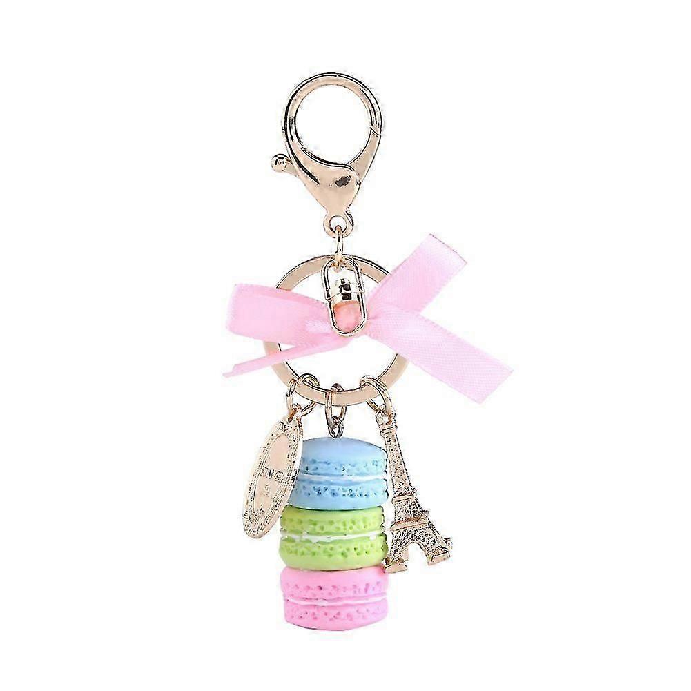 Keychain, Tower Keychain Keyring Bag Pendant Eiffel Tower Macaron Car Charm Decoration(Purple) Colorful Cute Macaroon Eiffel blue and green