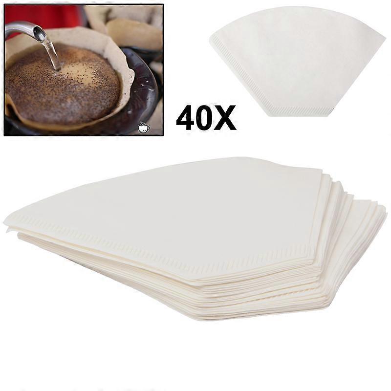 40 PCS Coffee Machine Filter Paper(White)