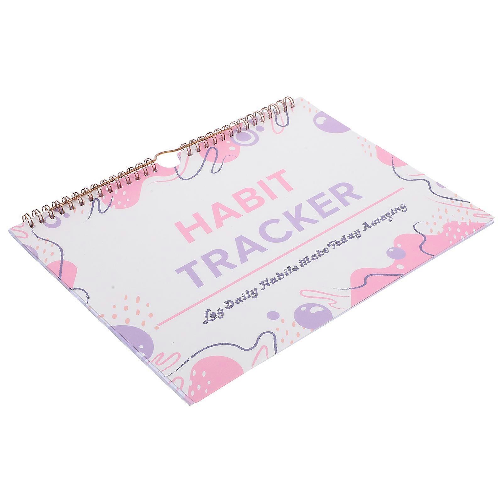 Simple Undated Habit Tracker Planner with Goal Journal – Weekly Calendar for Productivity & Motivation, Pink & White Design for Students, Mothers &