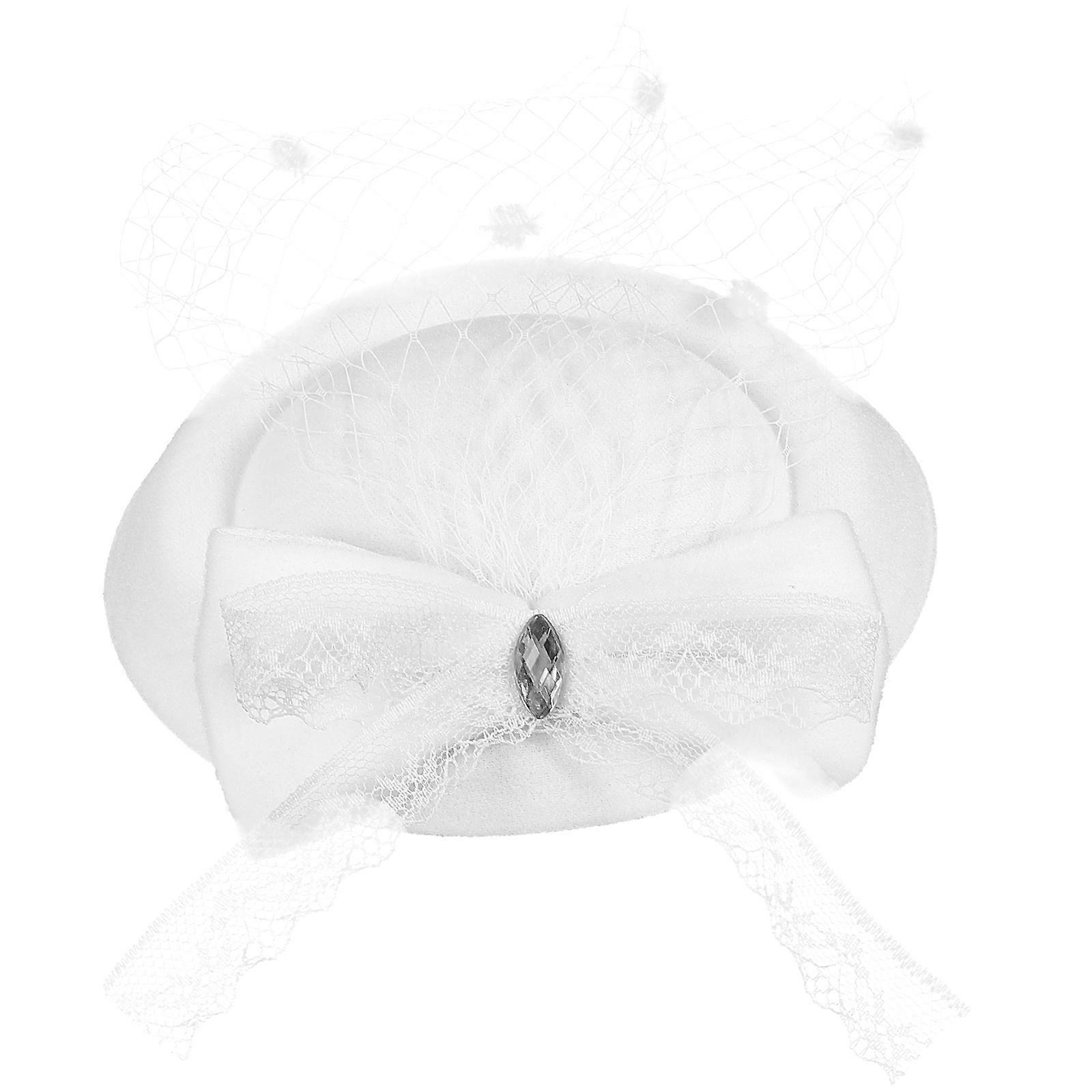 White Lace Bridal Fascinator Hat with Mesh Veil for Weddings, Tea Parties, and Cocktail Events – Stylish Accessory for Bridesmaids and Fashion