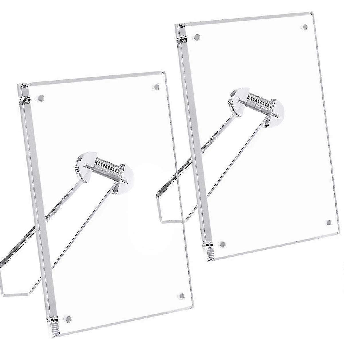 Magnetic 4x6 Inches Clear Acrylic Picture Frames for Tabletop Display, Set of 2 Suitable for Various Photos