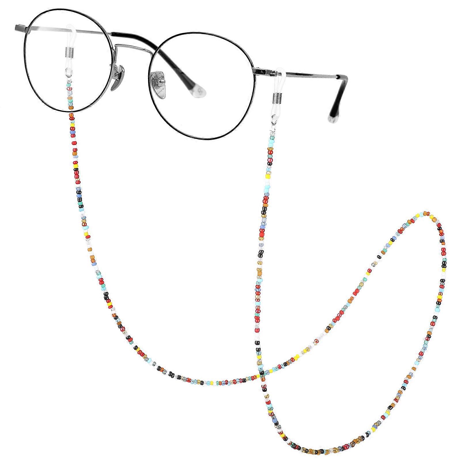 Glasses Holder Strap Eyeglass Chains Multi-Color 70x0.3x0.3cm Non-Slip Prevent Falling Off 2Set