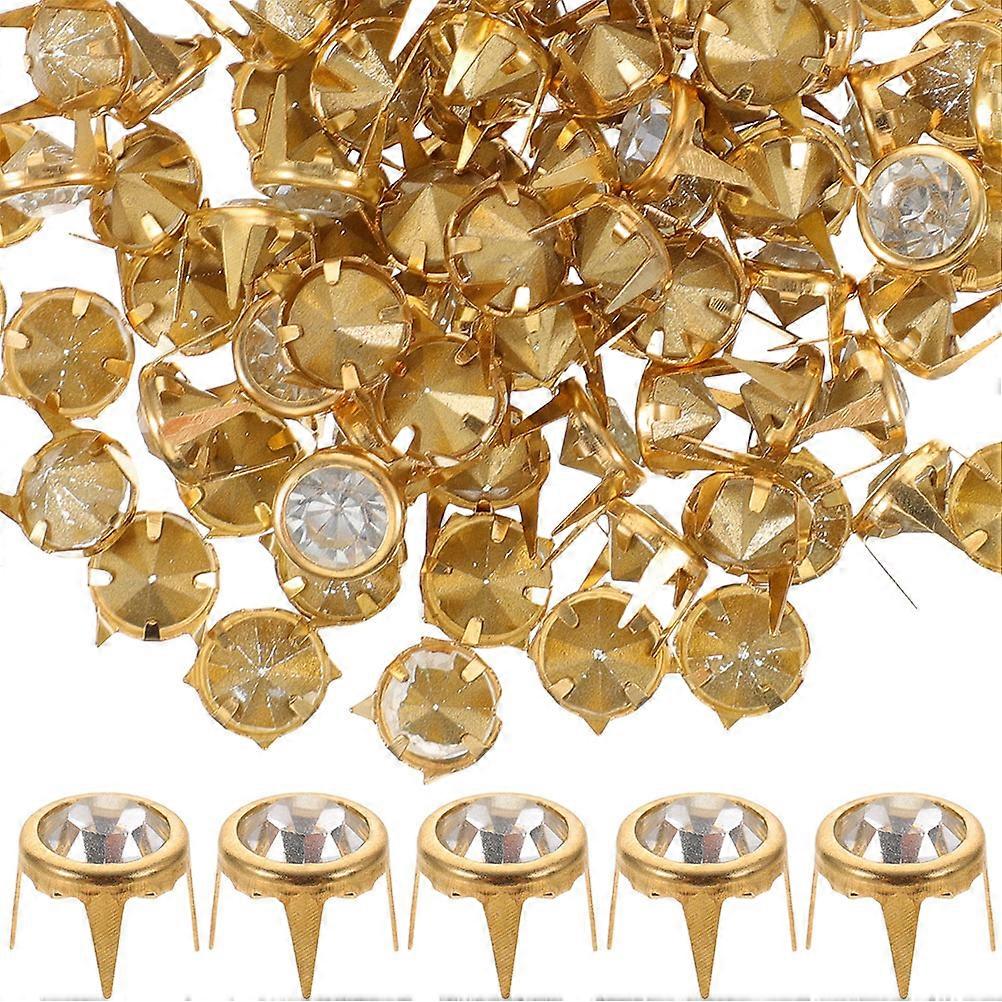 Crystal Rhinestone Rivets for DIY Clothing Claw Studs with 50Pcs Set