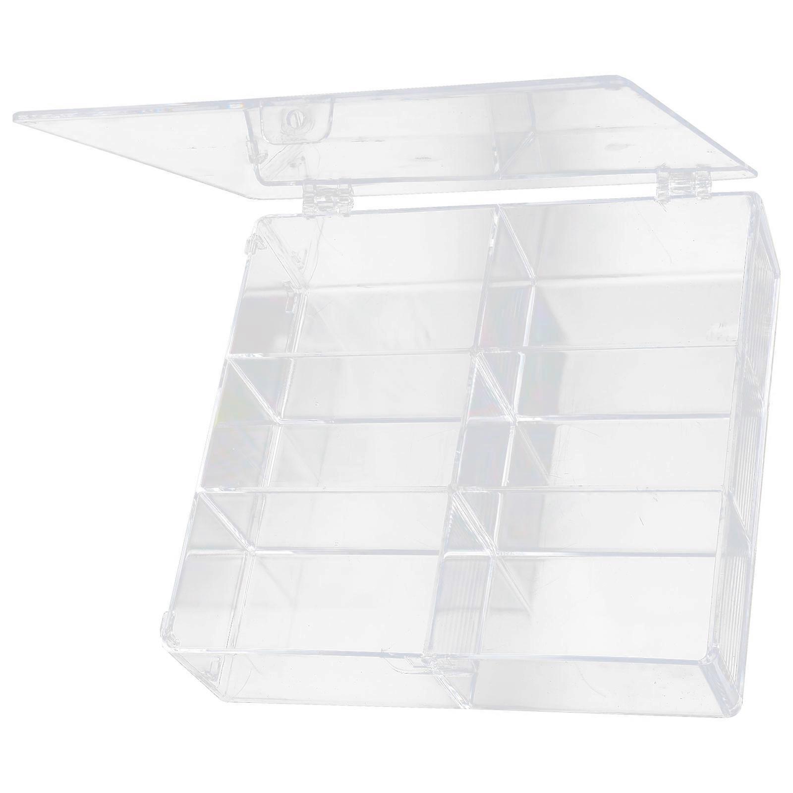 Compartment Storage Boxes Clear Display Box for Gemstones Protection 21X20X6CM 1Set