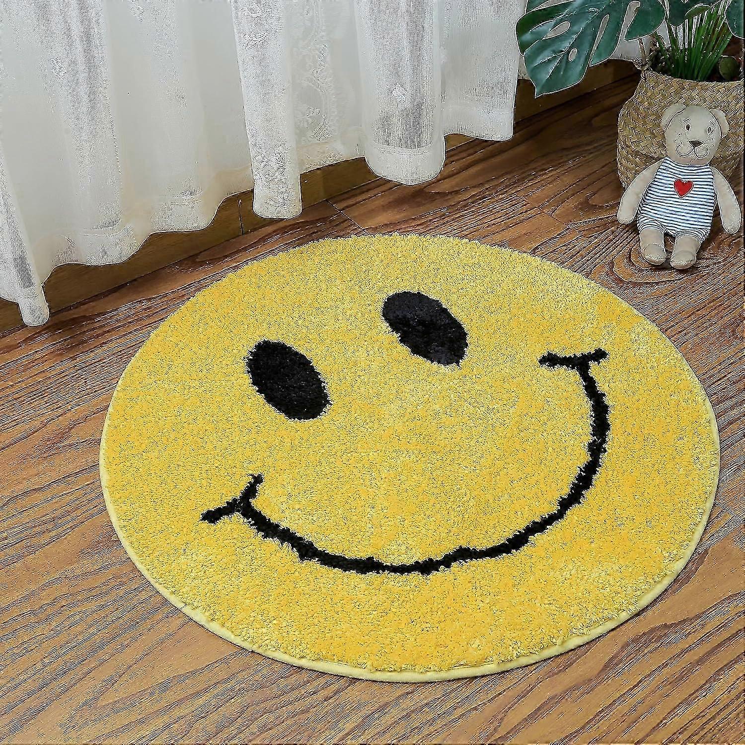Smile Face Mata do kąpieli do wanny Umywalka w łazience Dekoracje do sypialni Śliczna szczęśliwa twarz Retro Estetyczny dywan Wystrój pokoju Dywaniki łazienkowe, chłonne, z mikrofibry