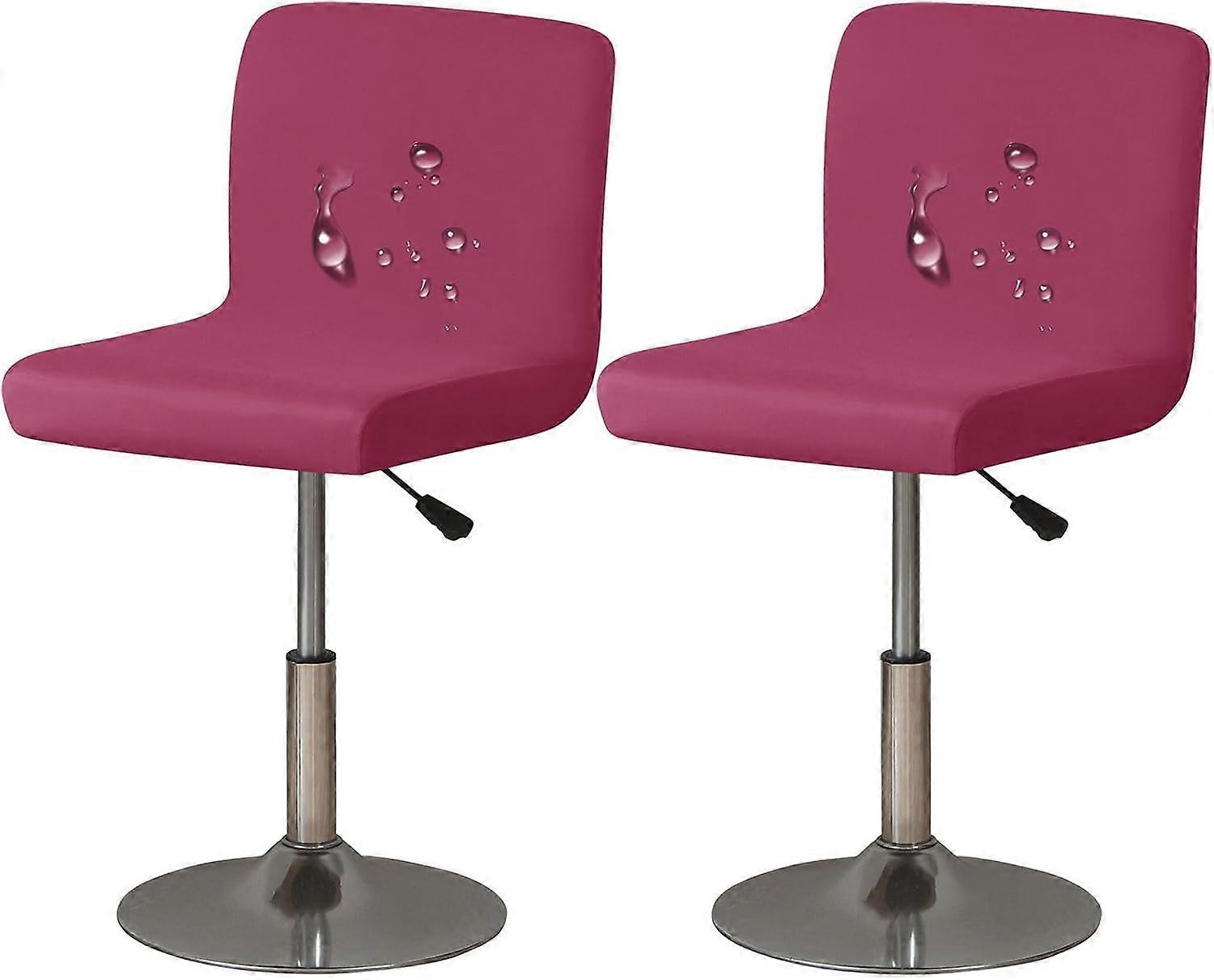 Bar Stool Covers Waterproof With Backrest, Swivel, For Dining Room And Kitchen, Bordeaux, 4-Pack