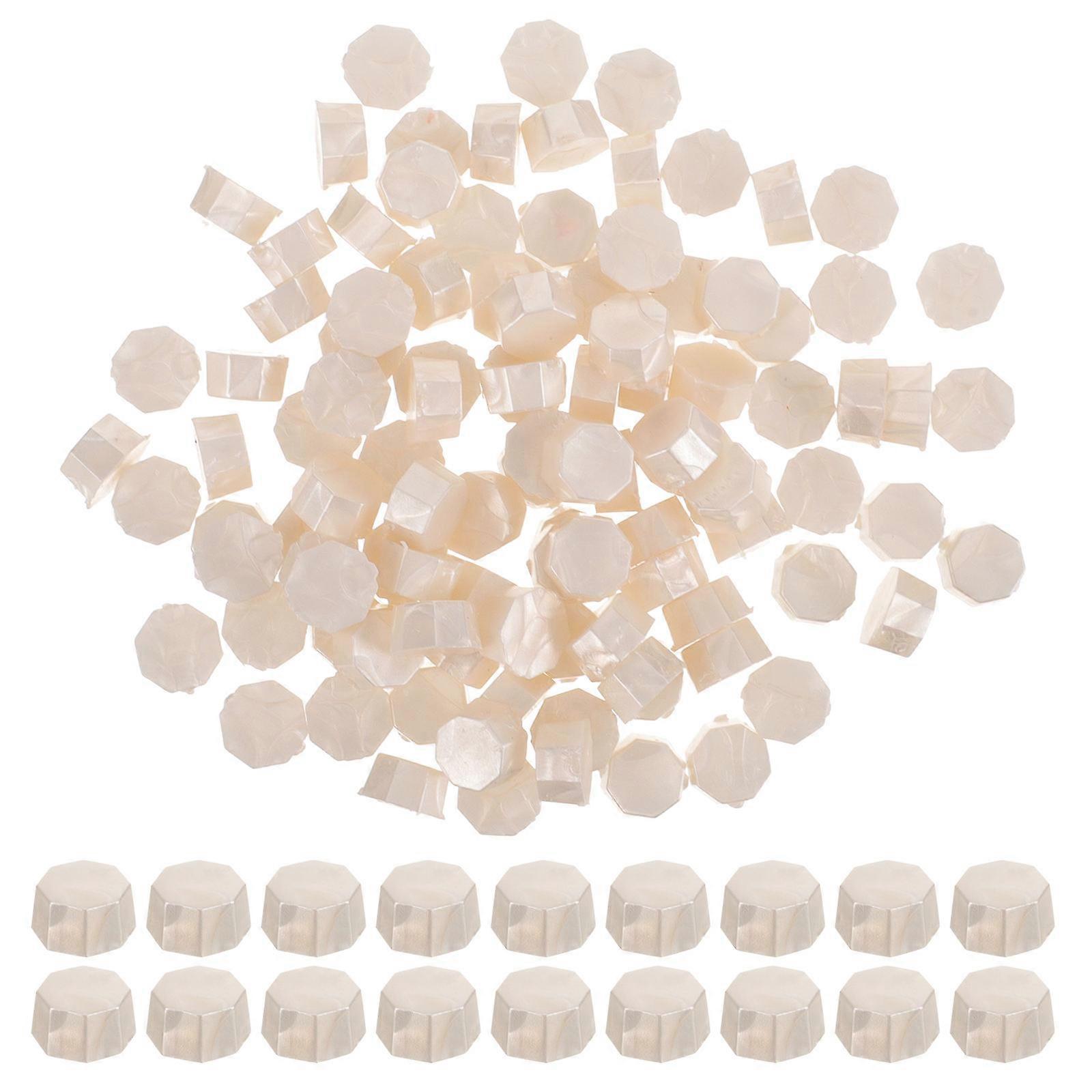Seal Envelopes Wax Beads Octagonal Shape White 1x1cm For Special Events 2Pack