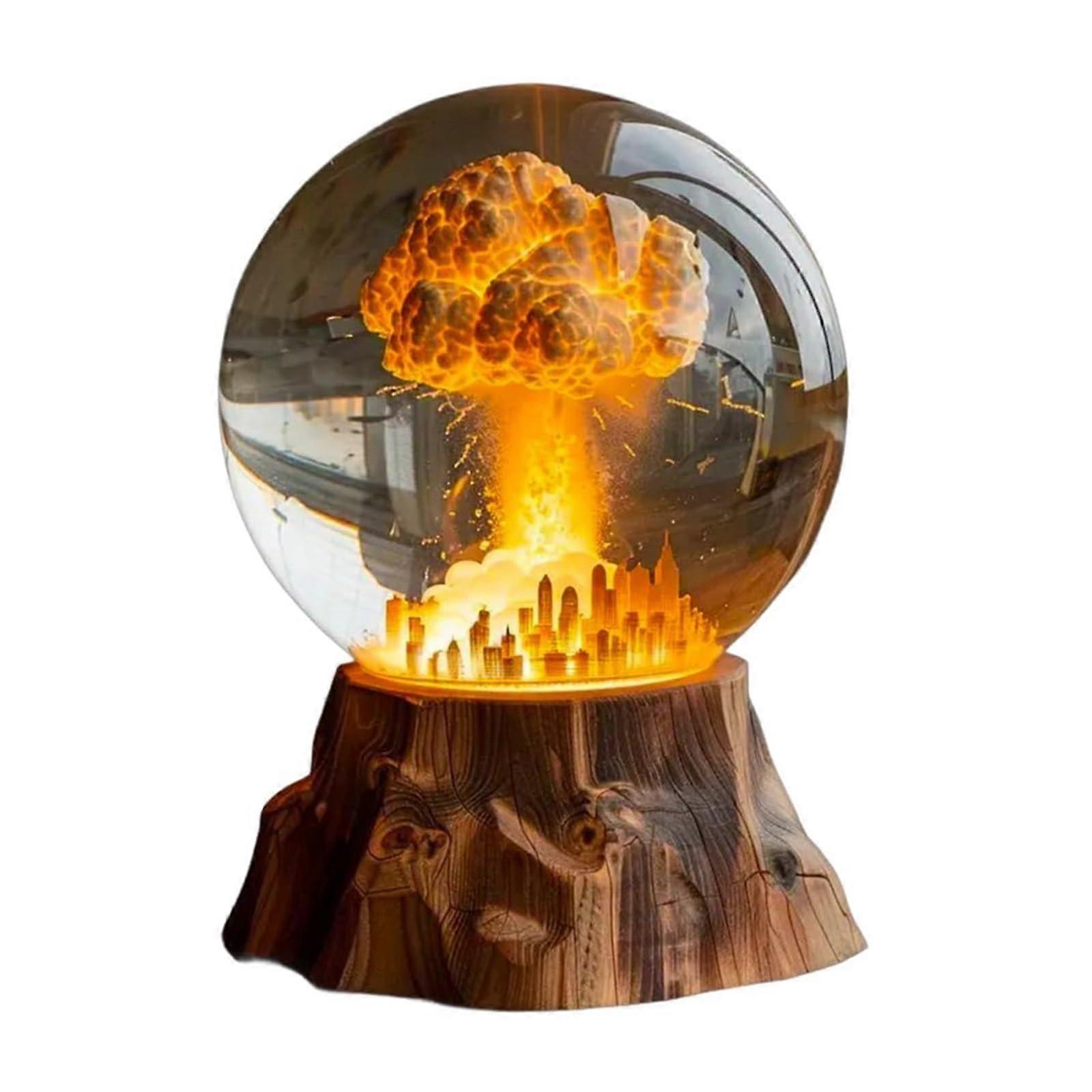 Atomic Bomb Explosion Lamp, Mushroom Cloud Nuclear Beam Lamp Ornament 3D Mushroom Cloud Lamp Mushroom Cloud Nuclear Beam Lamp for Bedroom Living Room