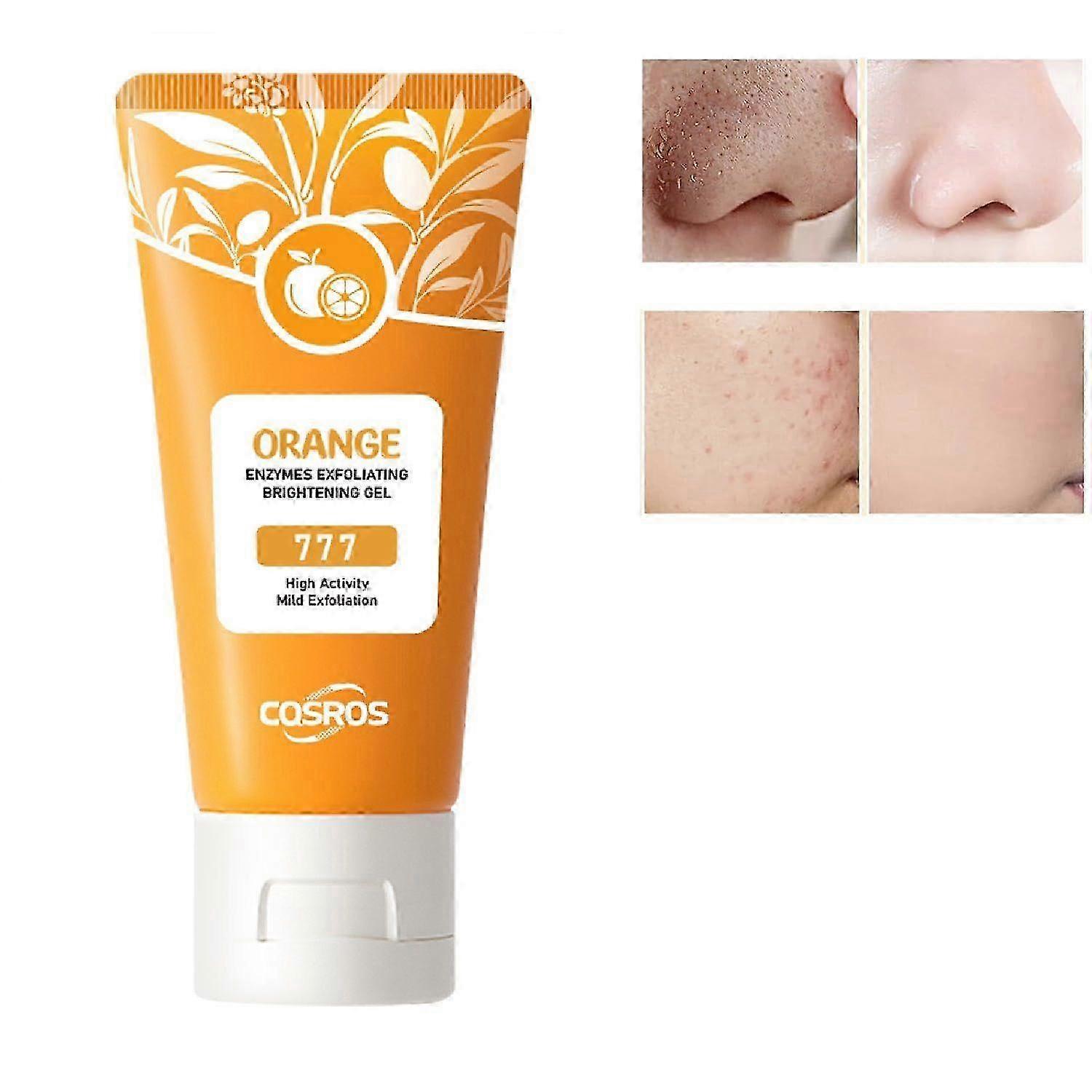 Orange Exfoliating Whitening Gels, Orange Exfoliating Gel Scrub for Face and Body, Orange Peeling Gel, Deep Clean Pores, Remove Blackheads