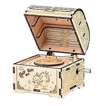 Stem Toys Diy Wooden Hand Crank Music Box Clockwork Science Experiment Kit Education Toy For Kids
