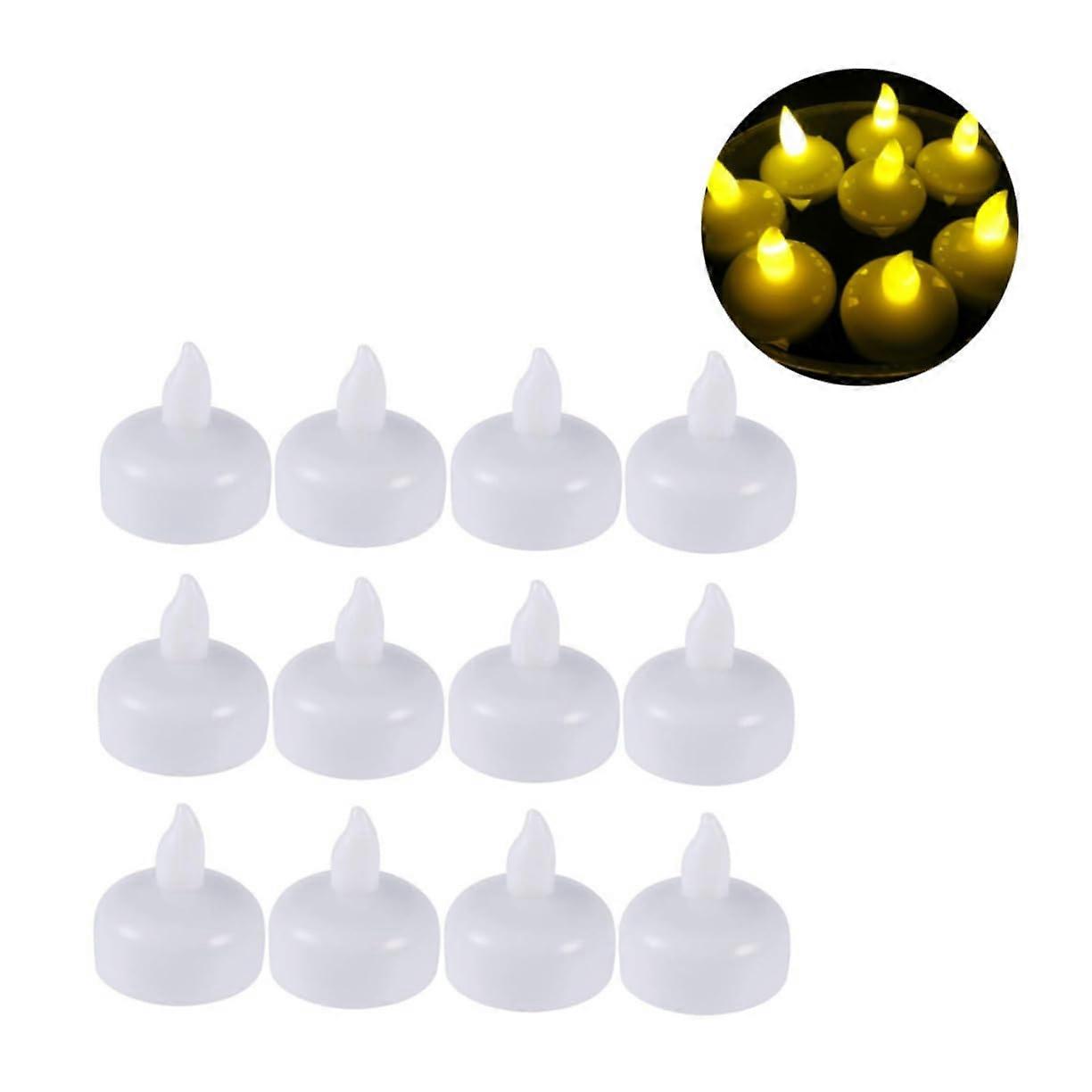 Pack of 6 Waterproof LED Floating Candles in Candle Jars, 3" Flameless Taper Candle Lights for Patio and Pool Decor