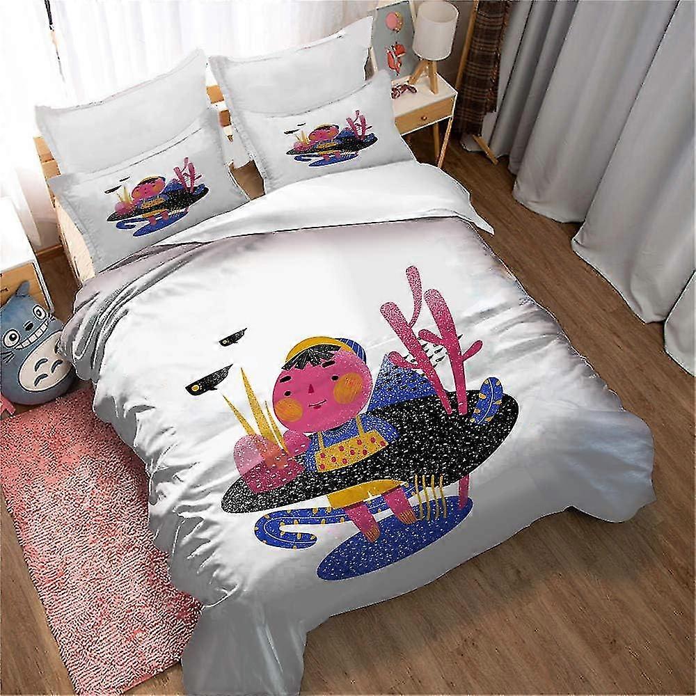 Chic Fairy Tale World Bedding Set with Digital Print, Realistic Comforter Cover and Shams, Ultra Soft Microfiber
