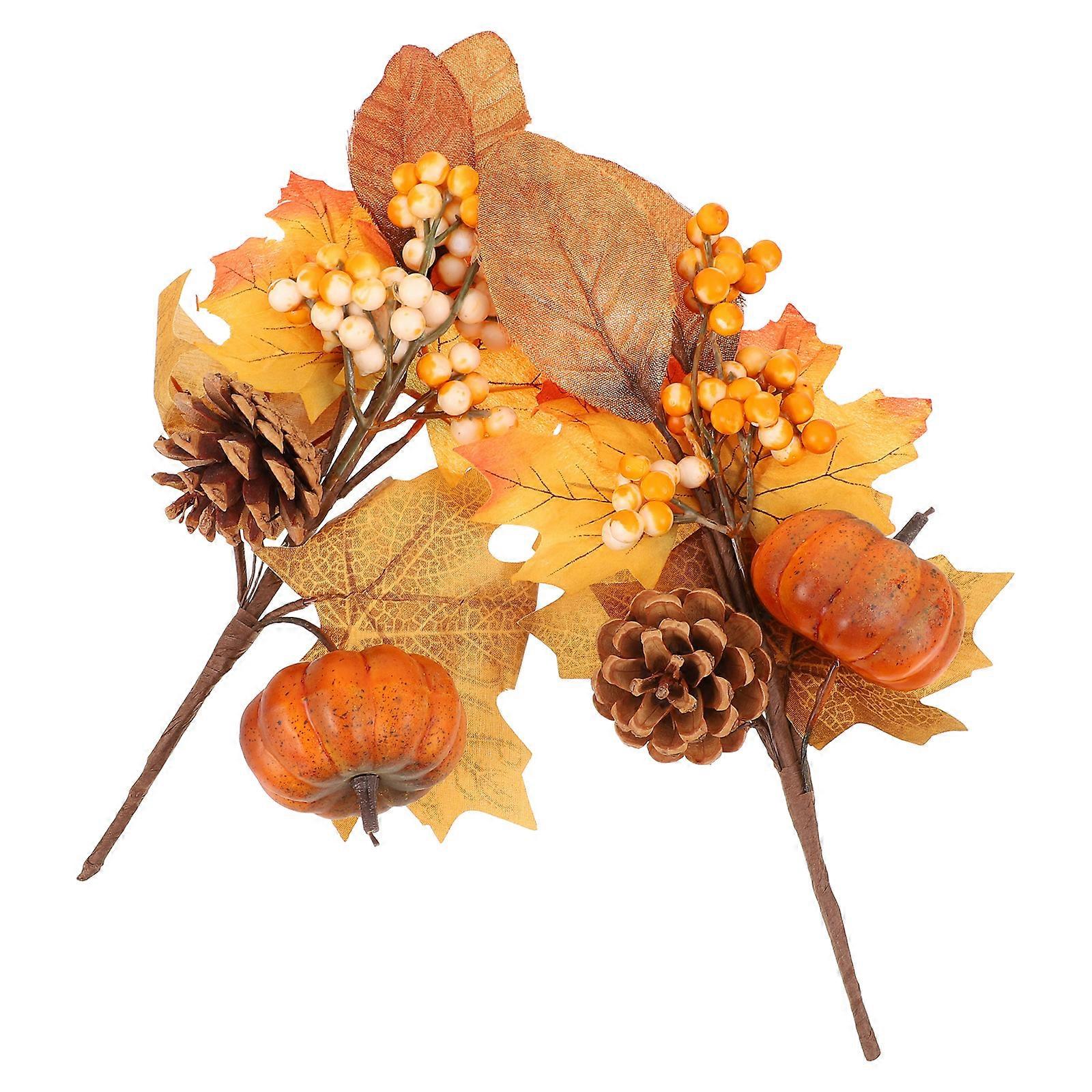 Vivid Plant Decor Simulation Maple Leaf Branch for Home Decor Multi Plastic 2pcs