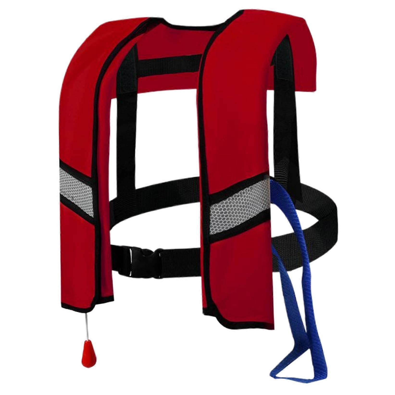 Inflatable Snorkel Vest, Manual Inflatable Nylon Adjustable Life Jacket with Reflective Strips and Whistle