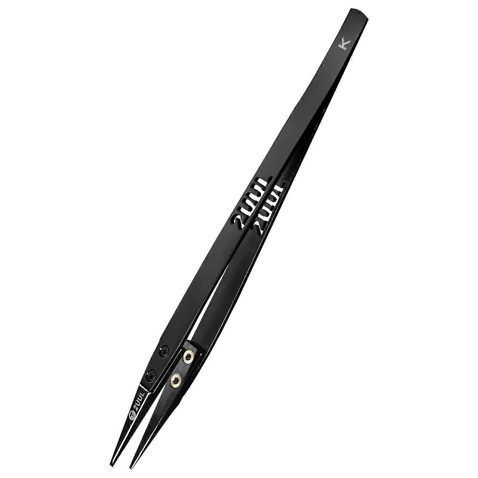 2uul TW32 Black K Flat Tip ESD-Safe Ceramic Tweezers