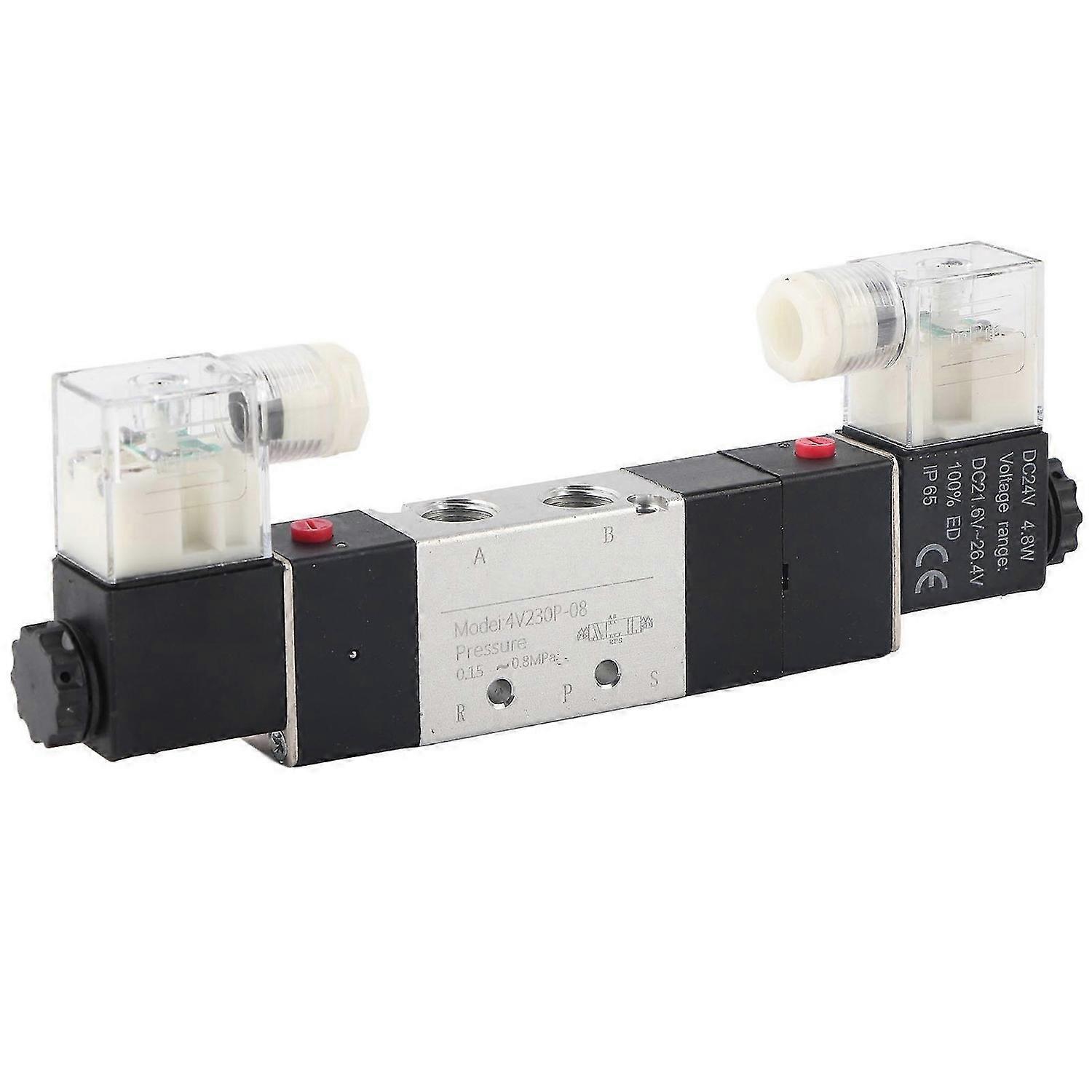 DC 24V BSP 1/4 Normally Closed 3 Position 5 Way Pneumatic Sole Valve 0.15-0.8MPa 4V230-08P