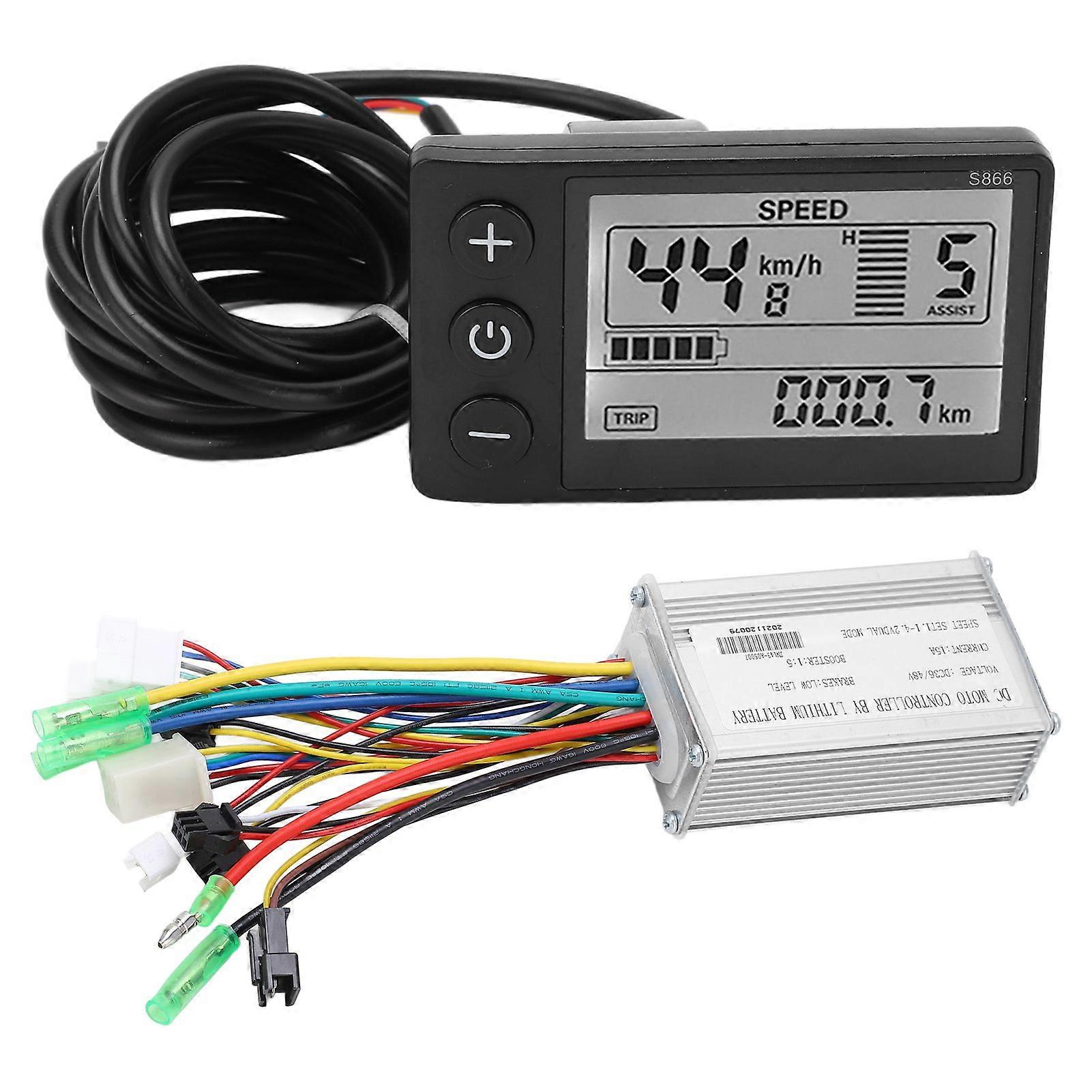 36V/48V 250W/350W 15A Brushless Motor Controller LCD866 Display Panel Electric Bicycle Brushless Controller KitYMQX)