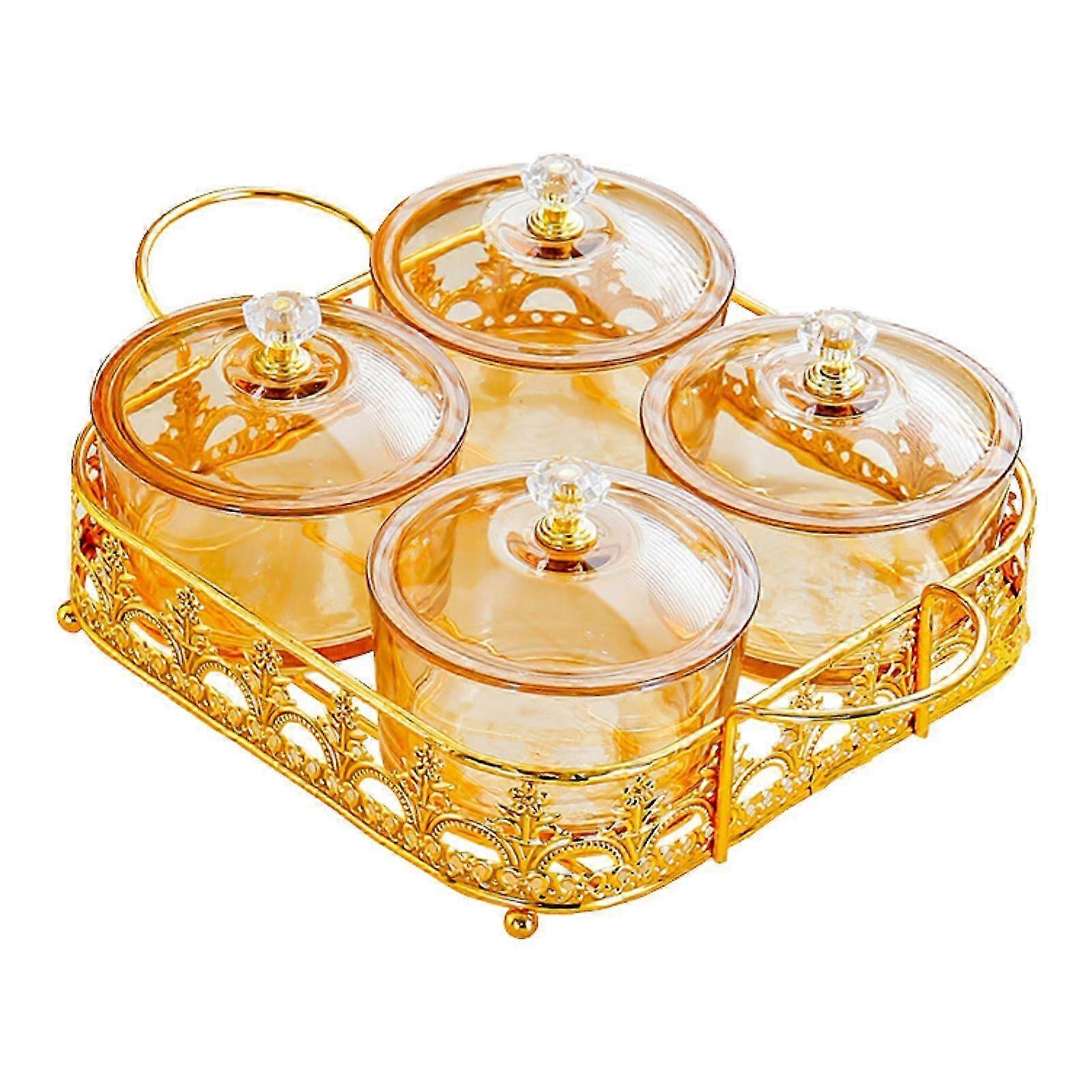 Multi-Compartment Snack Tray with Lid, Divided Appetizer Plate for Food Storage & Party Home Serving