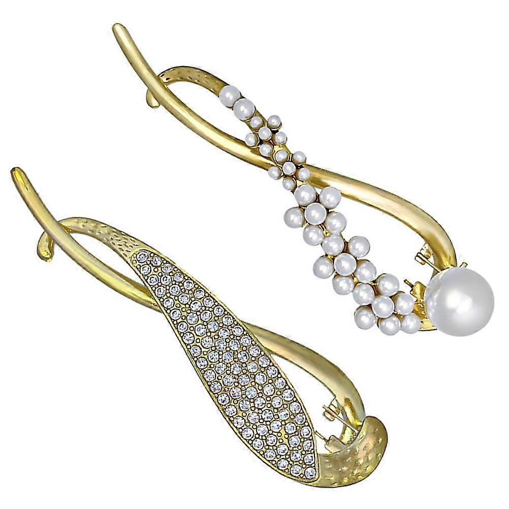 Claw Shape Hair Claw Clips Hold Ponytail Everyday Use Alloy Rhinestone 13X5CM 2Pcs