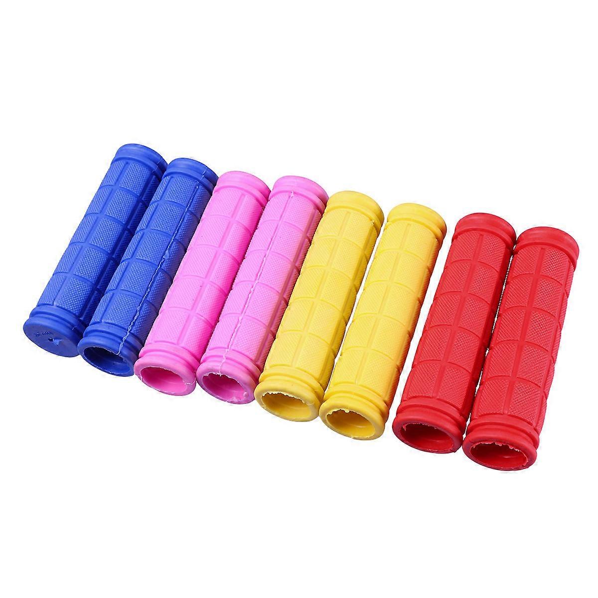 Purple Handlebar Grips Mountain Bike Rubber Shockproof Simple and Practical 2Pcs