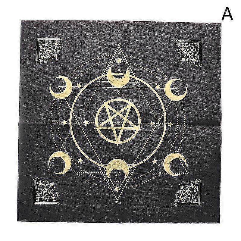 Tarots Tablecloth Triple Moon Pentagrams Pagan Altar Cloth Flannel Fabric