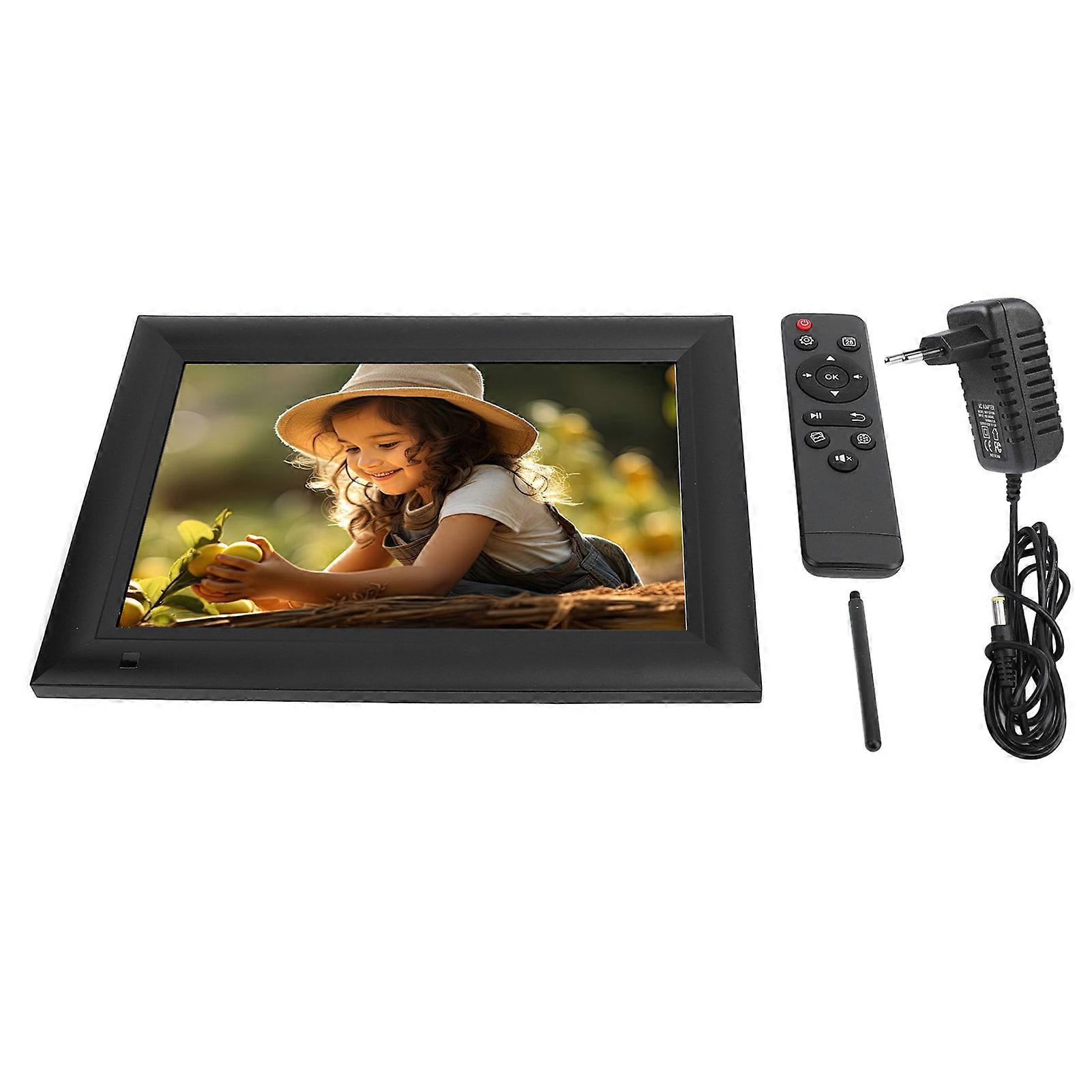 10.1" Digital Photo Frame with 1080P Video, Music, Calendar, Remote Control, EU Plug