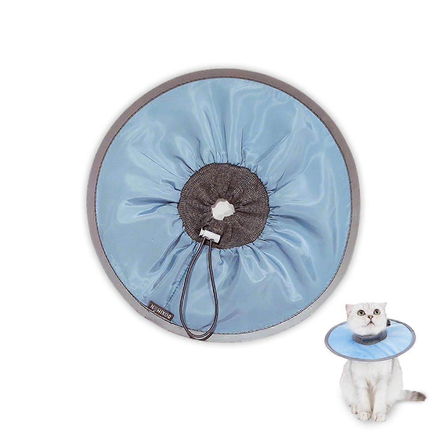 Soft Cat Collar, Adjustable Protective Cat Collar to Stop Licking and Scratching, Comfortable Elizabethan Collar for Cat, Kitten, Wound Care (M, Blue)