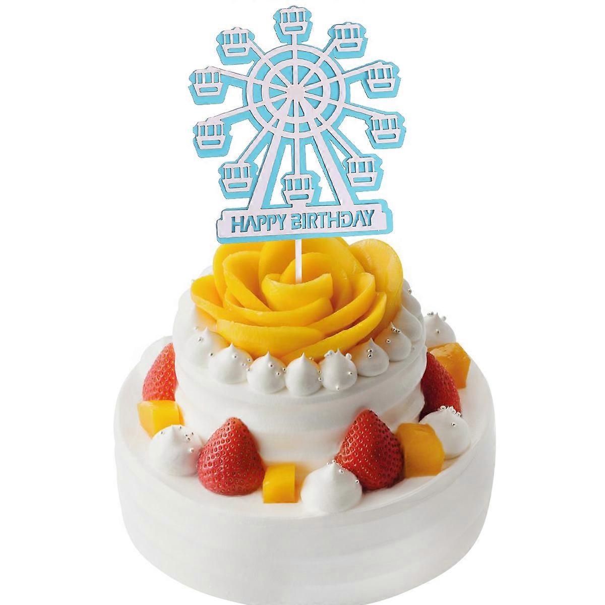 Birthday Party Supplies Ferries Wheel Cake Topper Cakes Cupcakes Ice Cream Decoration 19.5X12.3CM 10Pcs