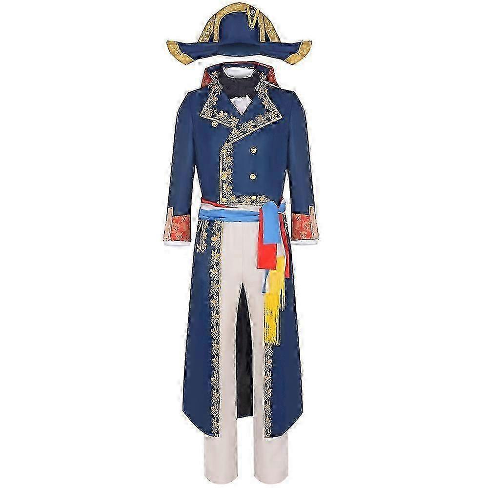 תחפושת נפוליאון מימי הביניים למבוגרים - חליפה כחולה רטרו למסיבת ליל כל הקדושים וקרנבל