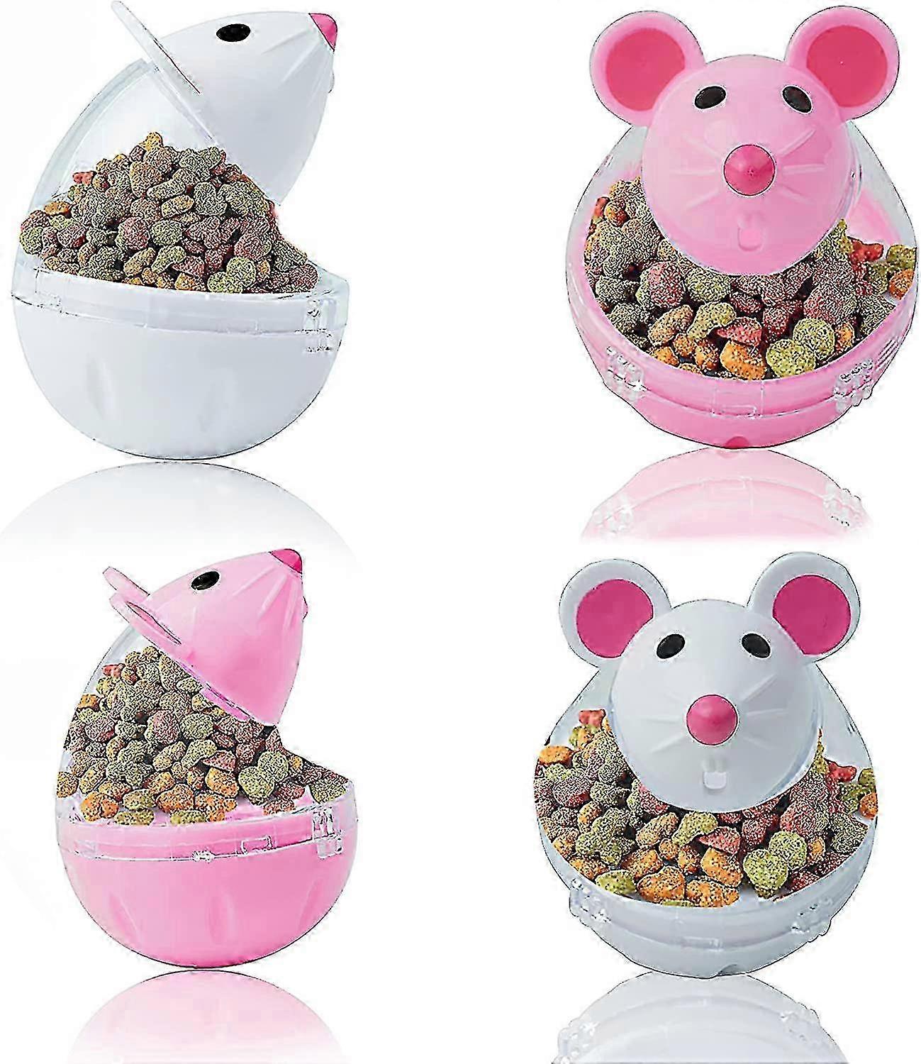 4 יחידות צעצוע מתקן מזון לחתולים אינטראקטיבי IQ פינוק מזין מתנה