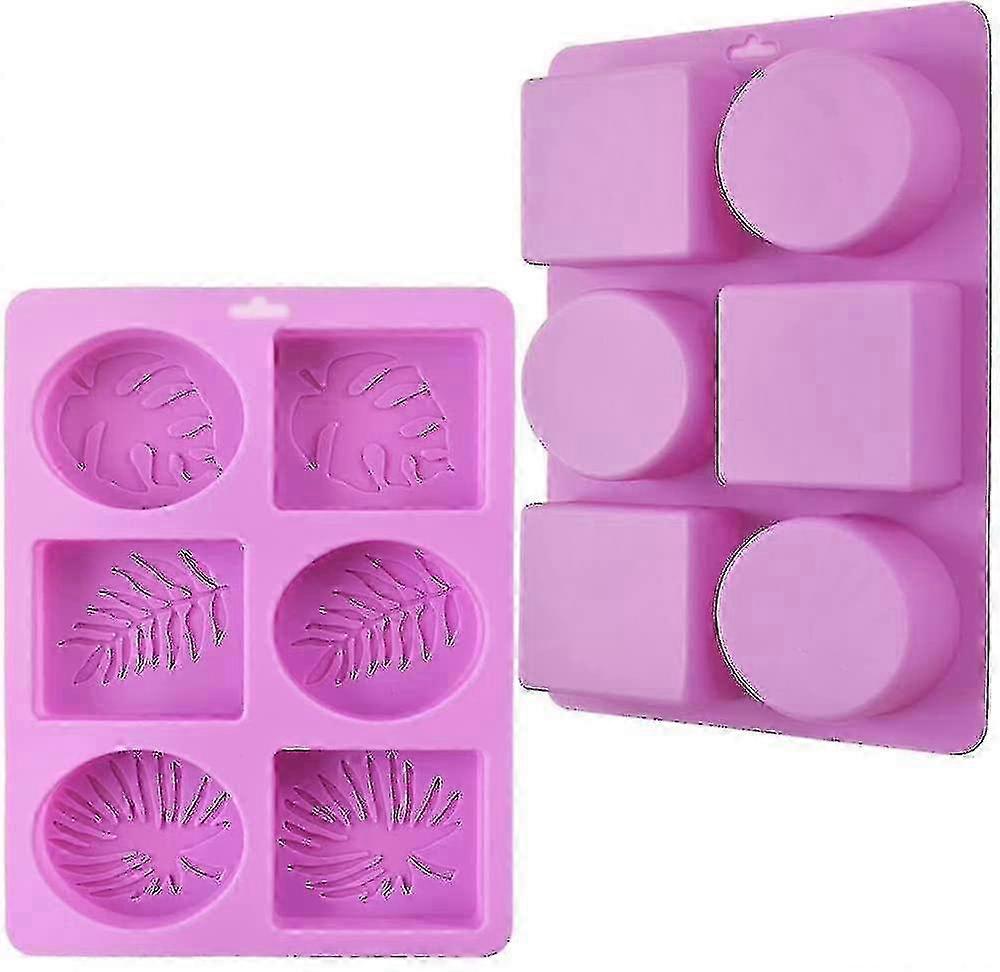Rectangular & Oval Silicone Soap Molds with Leaf Motifs, 2-Piece Set