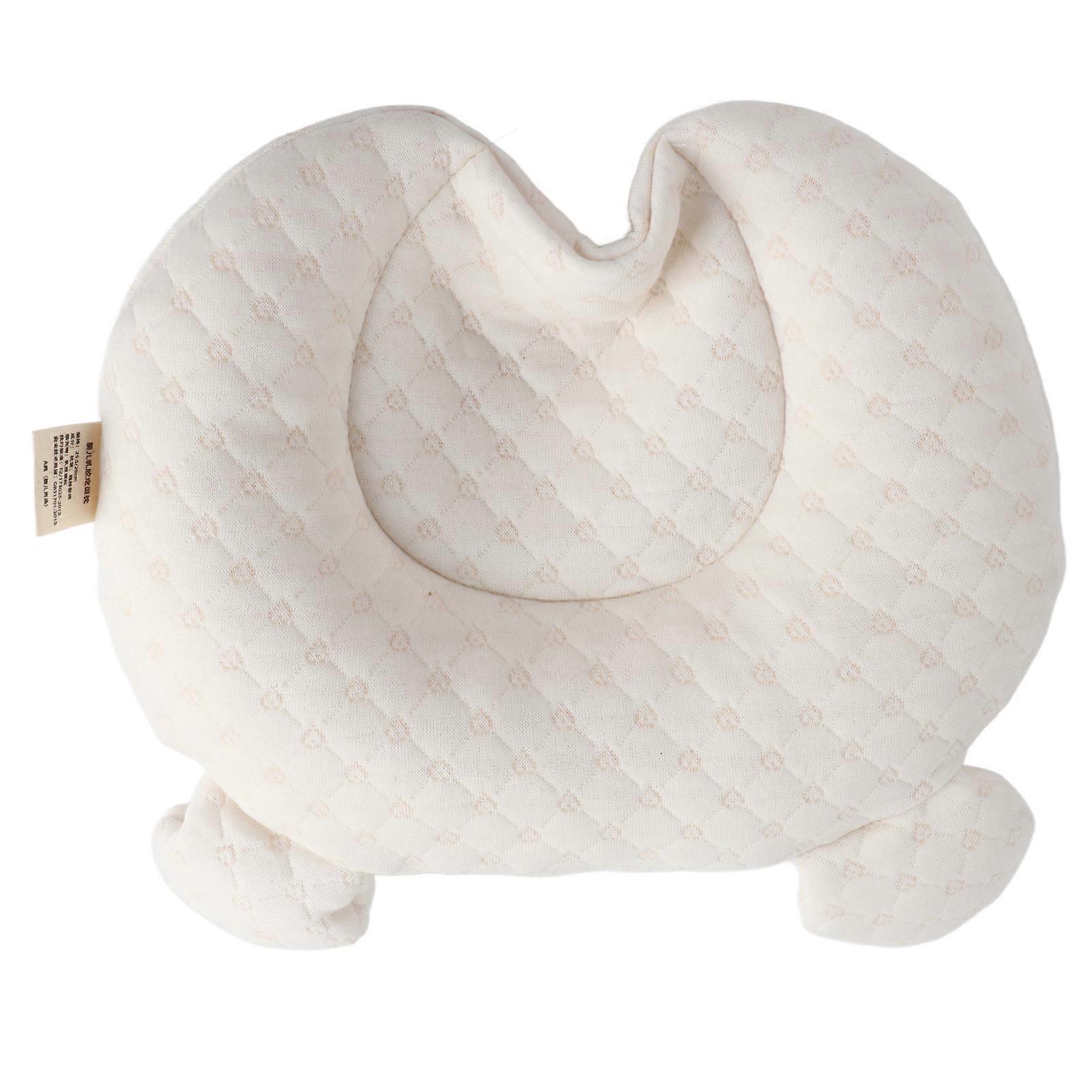 Travesseiro de Bebê Cabeça de Látex Modelador de Travesseiro de Dormir de Bebê com Capa Lavável para 0 a 12 Meses Padrão de Urso Branco para Bebê 