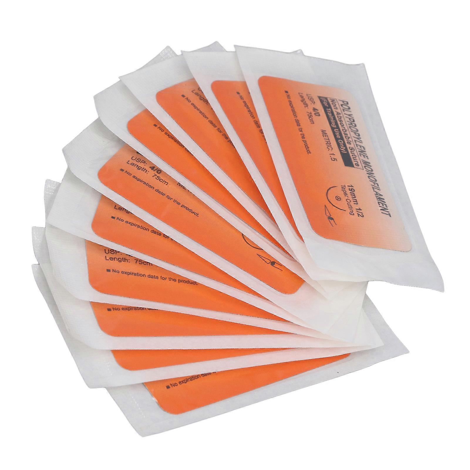10 Bags Practice Sutures Thread with Needle Prevent Breakage Polyester Suture Kit for Biology Classes Laboratory