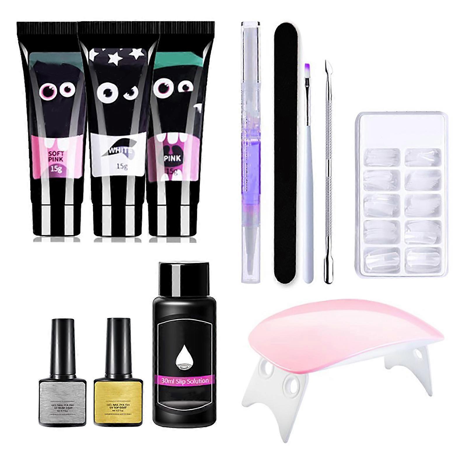 Nail Extension Solid Gel Kit Professional Portable Long Lasting Multifunctional Poly Nails Gel Kit