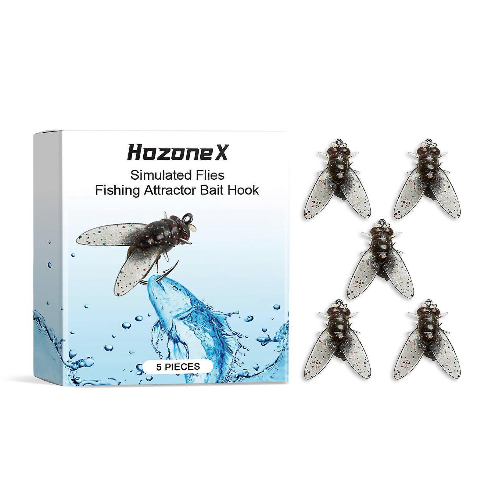 HozoneX simuliertes Fliegenfischen Köderhaken weicher Köder bionischer Insektenfliegenhaken gefälschter Köder Angeln weiße Streifen auf dem Pferdemaul