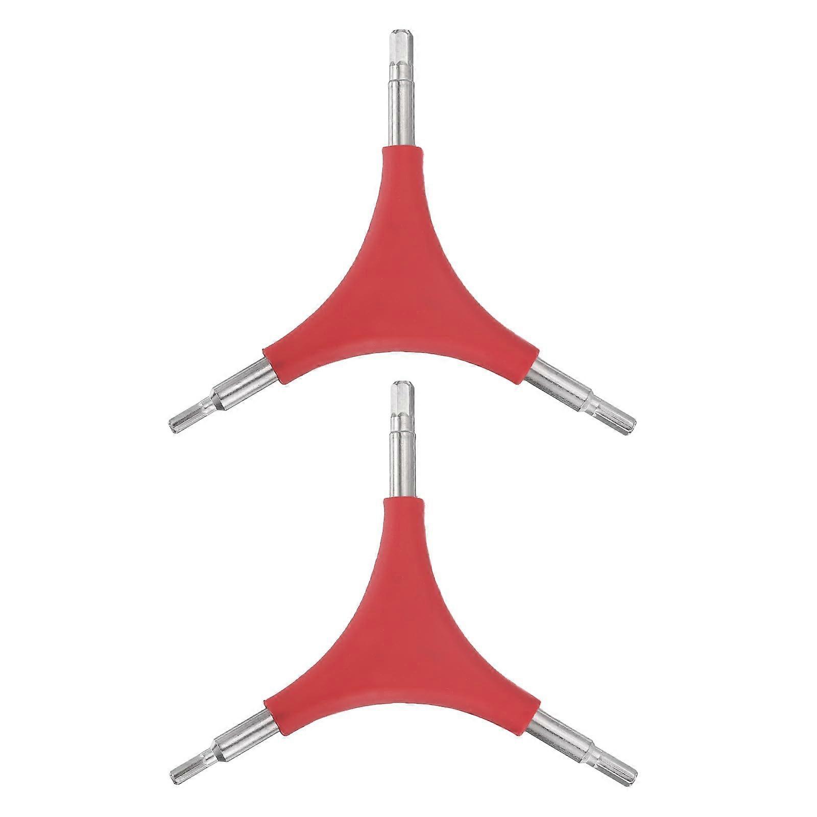 Y Type Hex Key Set 2 Pcs Bicycle Y Shaped 3-Way Hex Wrench 4/5/6mm All-In-One Multifunction Torque Wrench Red