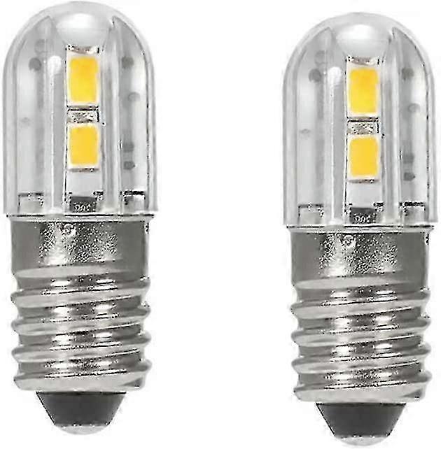 2 Pack 6v E10 Led Bulbs With 2835 Screw Base 4 Smd Chips Yellow Upgrade For Headlight Flashlight Flashlight