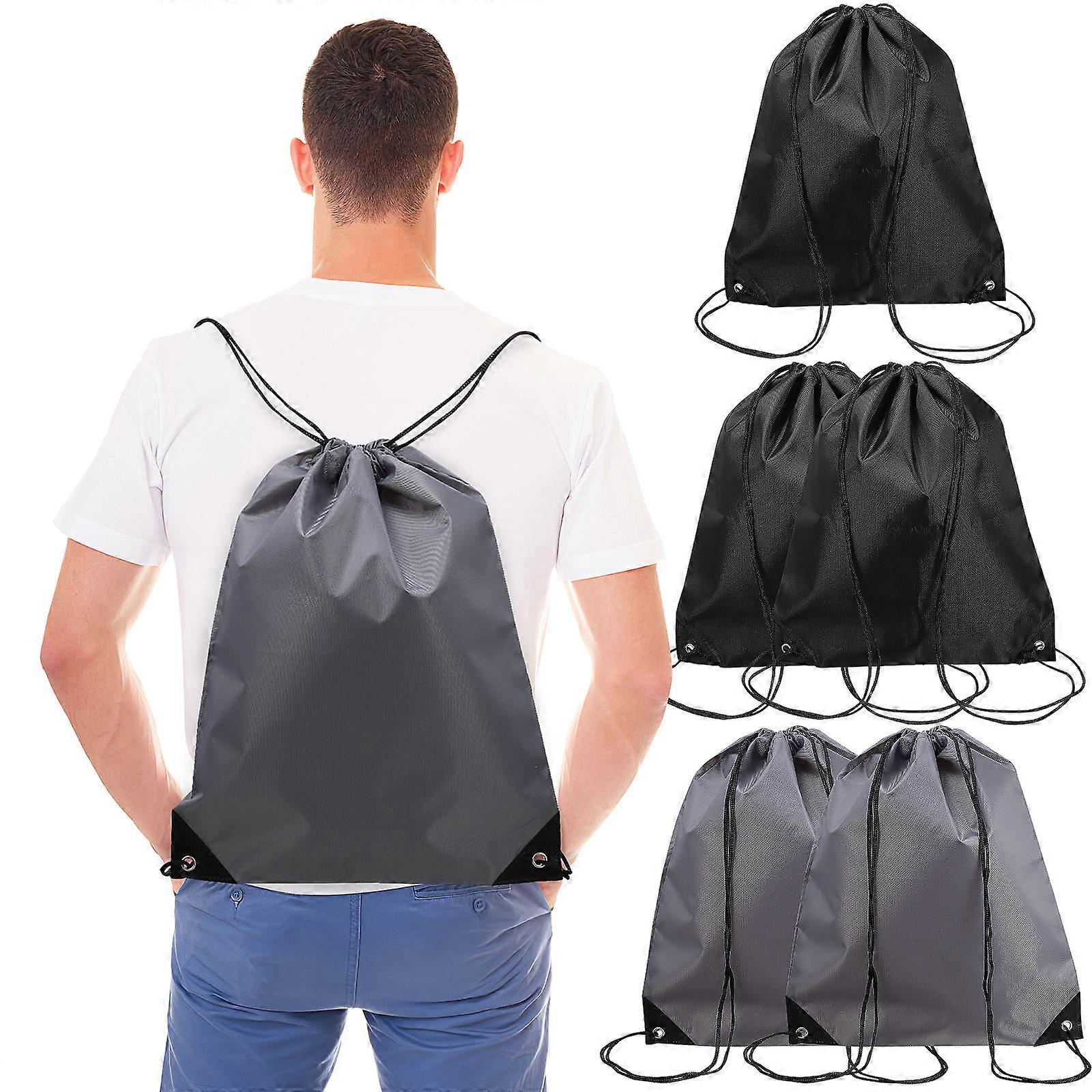 Large Capacity Drawstring Backpacks for Gym Hiking Camping with Quick Storage and Easy Access 6Pcs