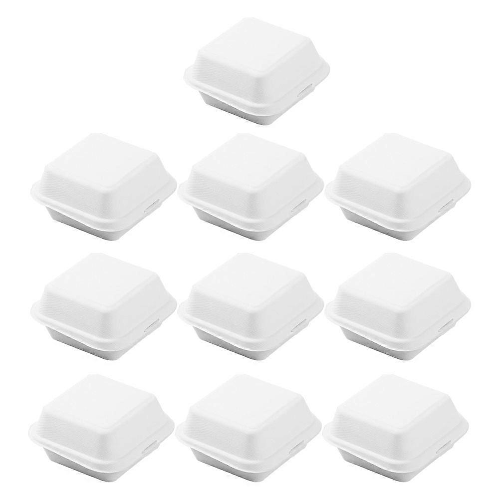 Food Takeout Boxes 20Pcs White Sugarcane Pulp Space-Saving Design for Wrapping