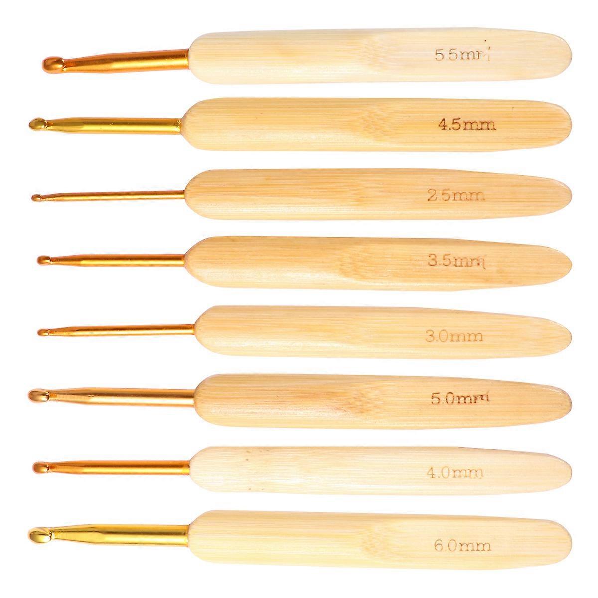 Ergonomic Knitting Needles Hand-Knitting Needles Metal Round Head 14.50x1.50x0.80CM 8Pcs